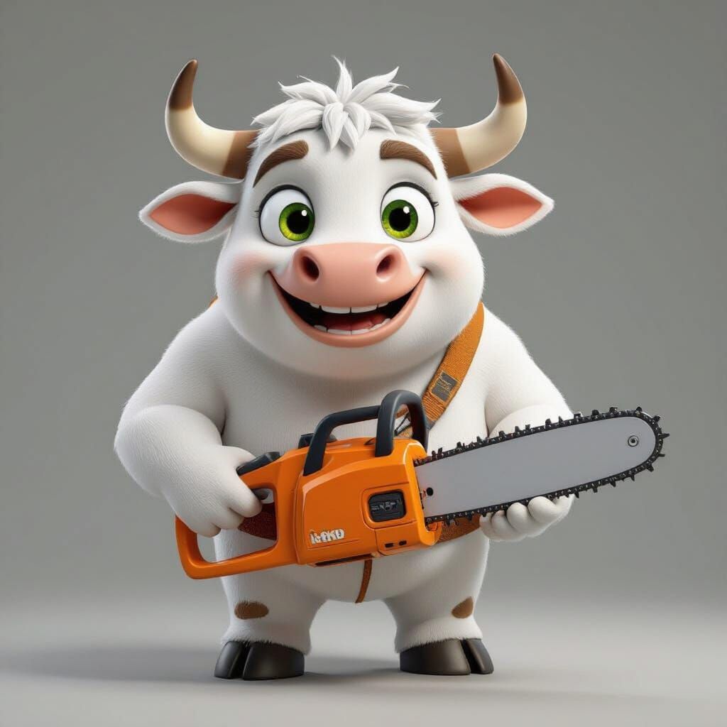 Friendly Bull Mascot for Agricultural Tools Company