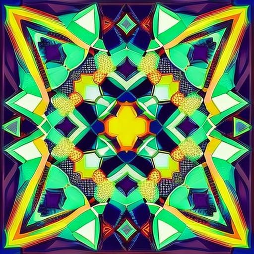 Kaleidoscope Puzzle with Interlocking Geometric Shapes