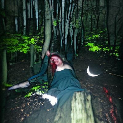 Moonlit Woodland Scene