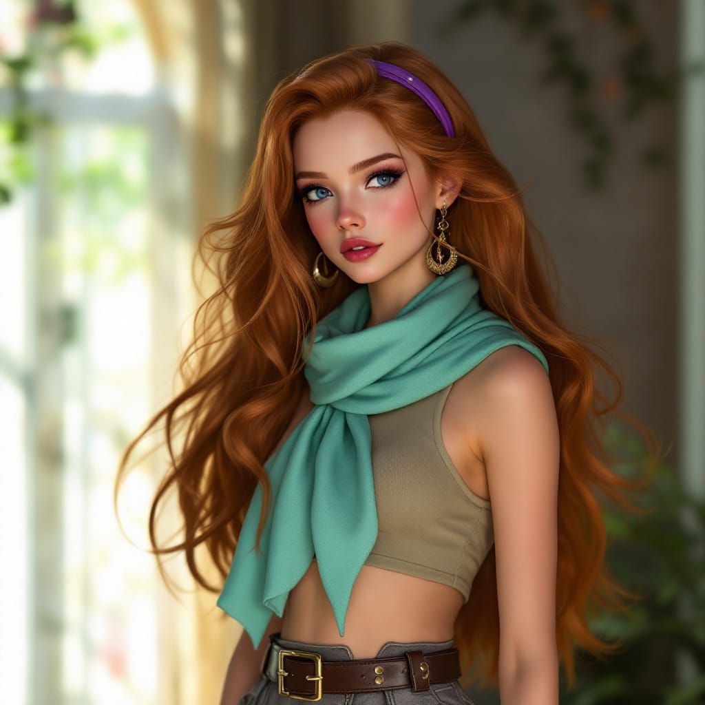 Daphne Blake Portrait in Modern Anime Realism