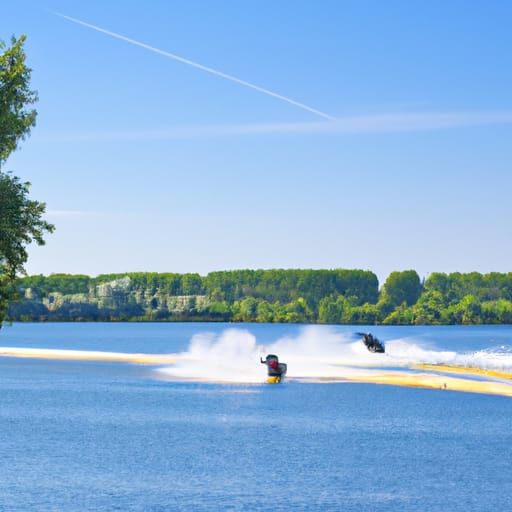 Jet-Skiers Enjoy Sunny Lake Day