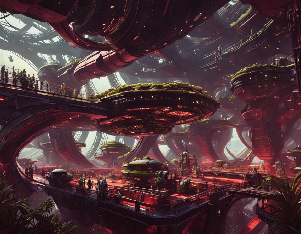 Overgrown Spacedock in No Man's Sky Style