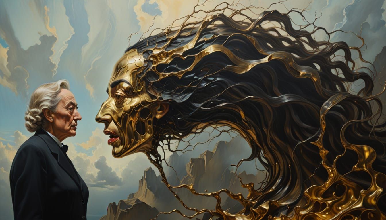 Surreal Woman Arguing: A Dalinian Portrait