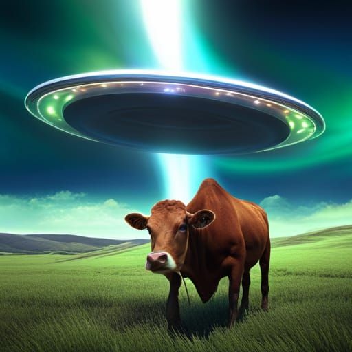 UFO Abduction Scene in 8K Resolution