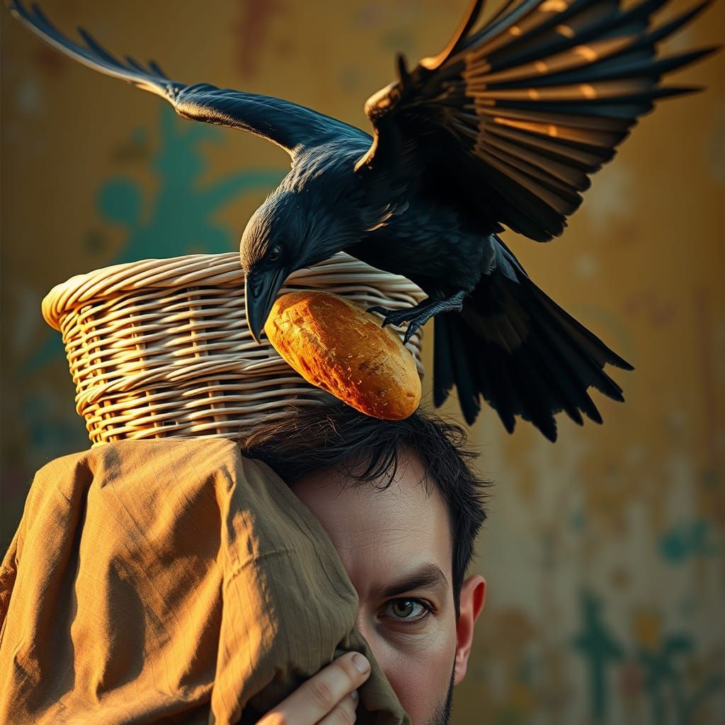 Mysterious Basket Heist in a Hyperrealistic Scene