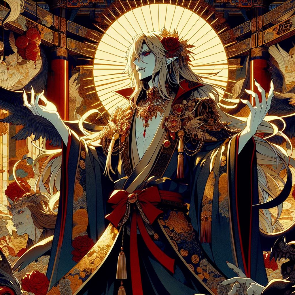Anime Vampire God in Studio Ghibli Style