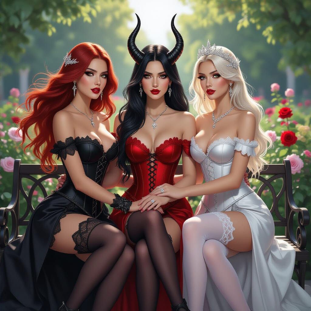 Goddesses in a Rose Garden: A Cinematic Portrait