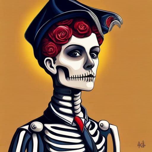 Cute Abstract Skeleton with Complementary Colors