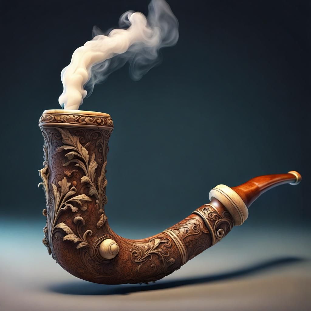 An old carved wood smokers pipe.