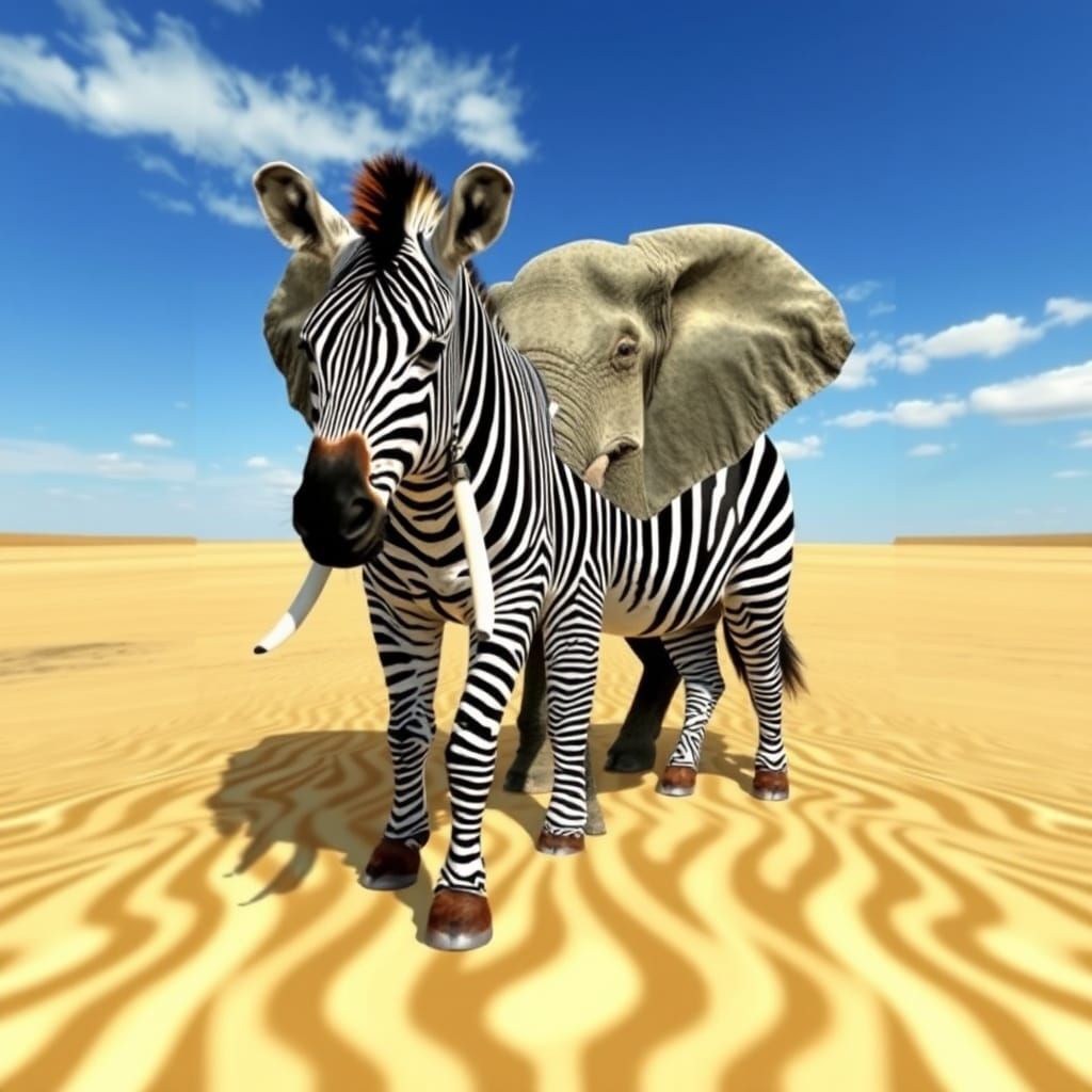 Optical Illusion: Zebra and Elephant Pareidolia