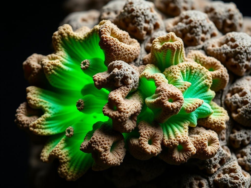 Vibrant Menger Sponge in Bright Green and Turquoise
