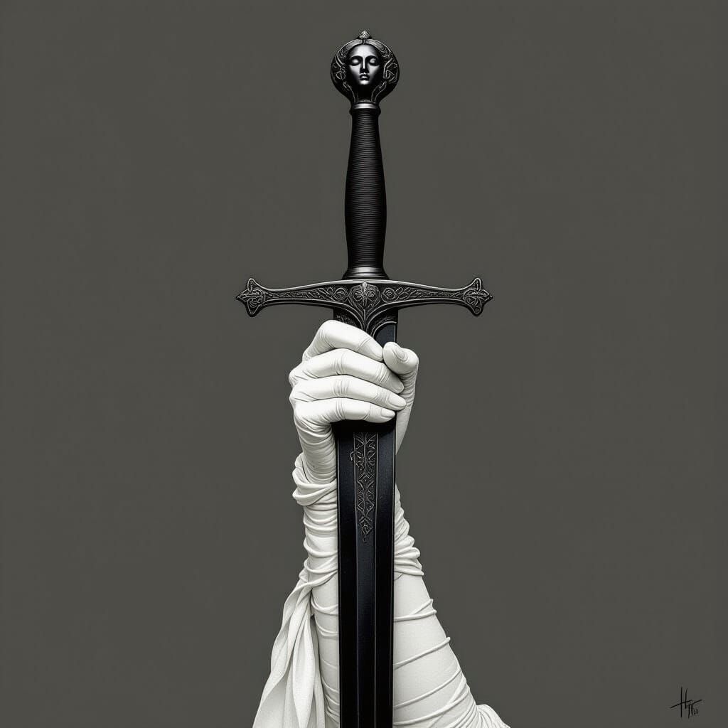 Ornate European Longsword on Dark Gray Background