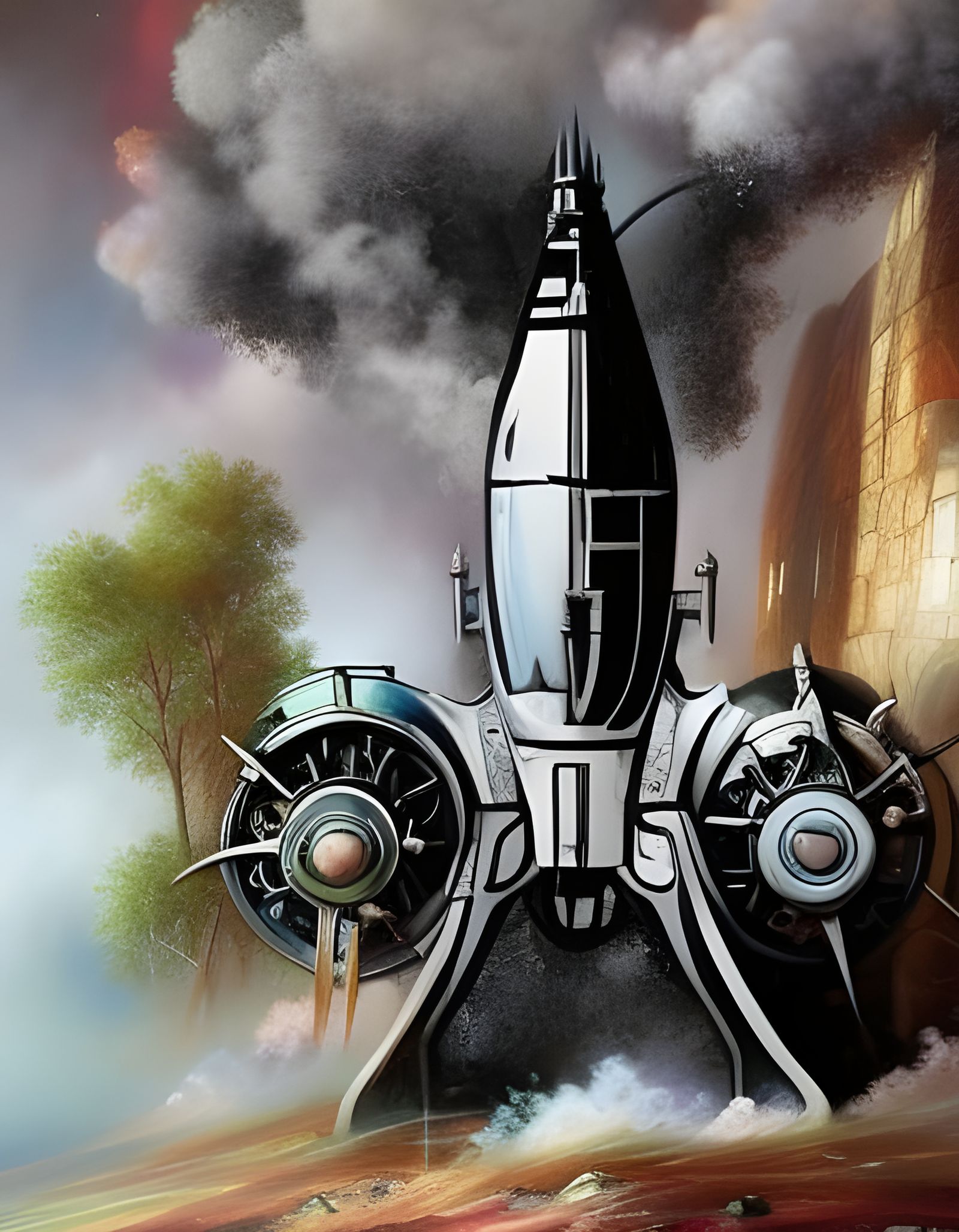 Steampunk Engine in Ethereal Cosmos Fantasy