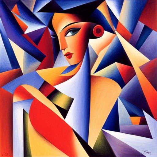 Abstract Cubist Springs in Geometric Composition