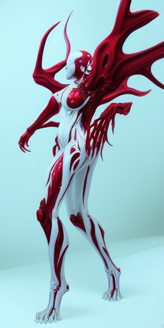 Venom Witchblade Warframe in Biopunk Style