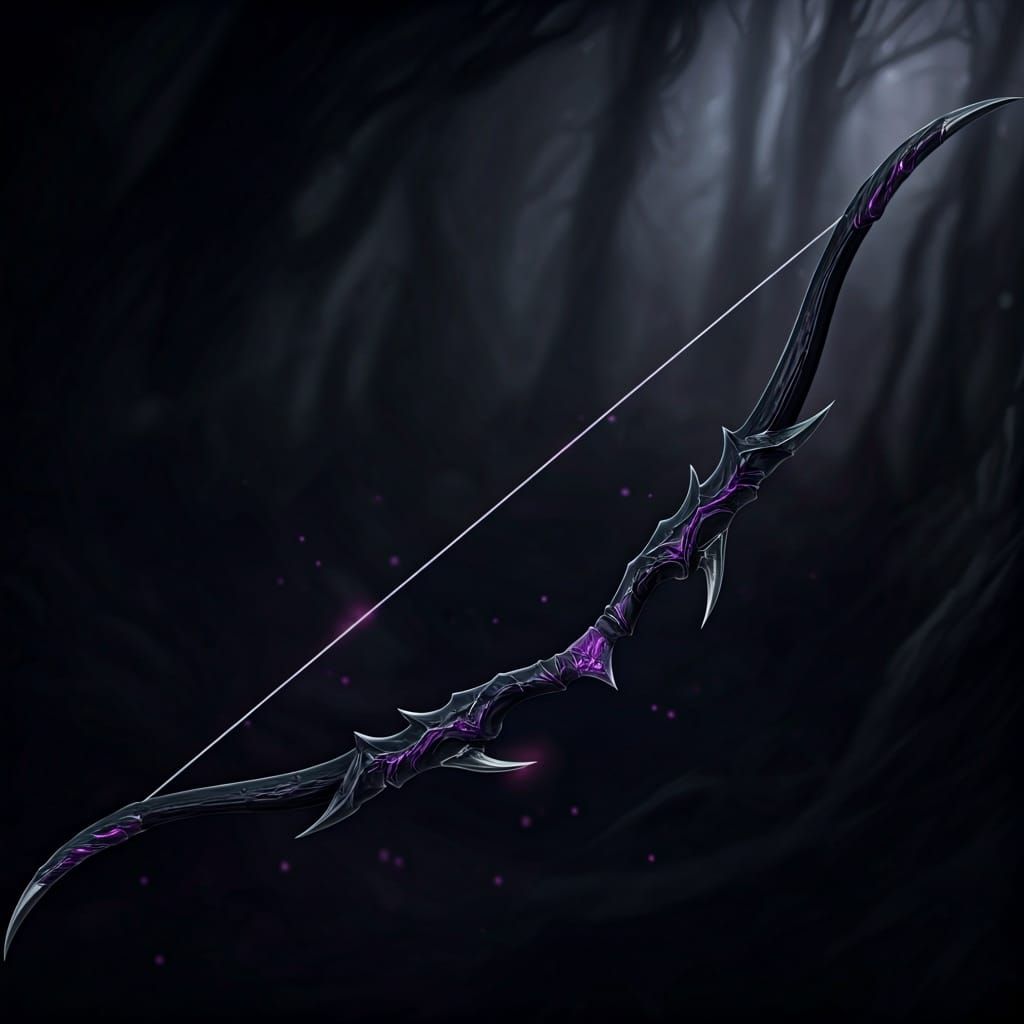 Kiss of Lolth: Dark Elf Longbow in Fantasy Style
