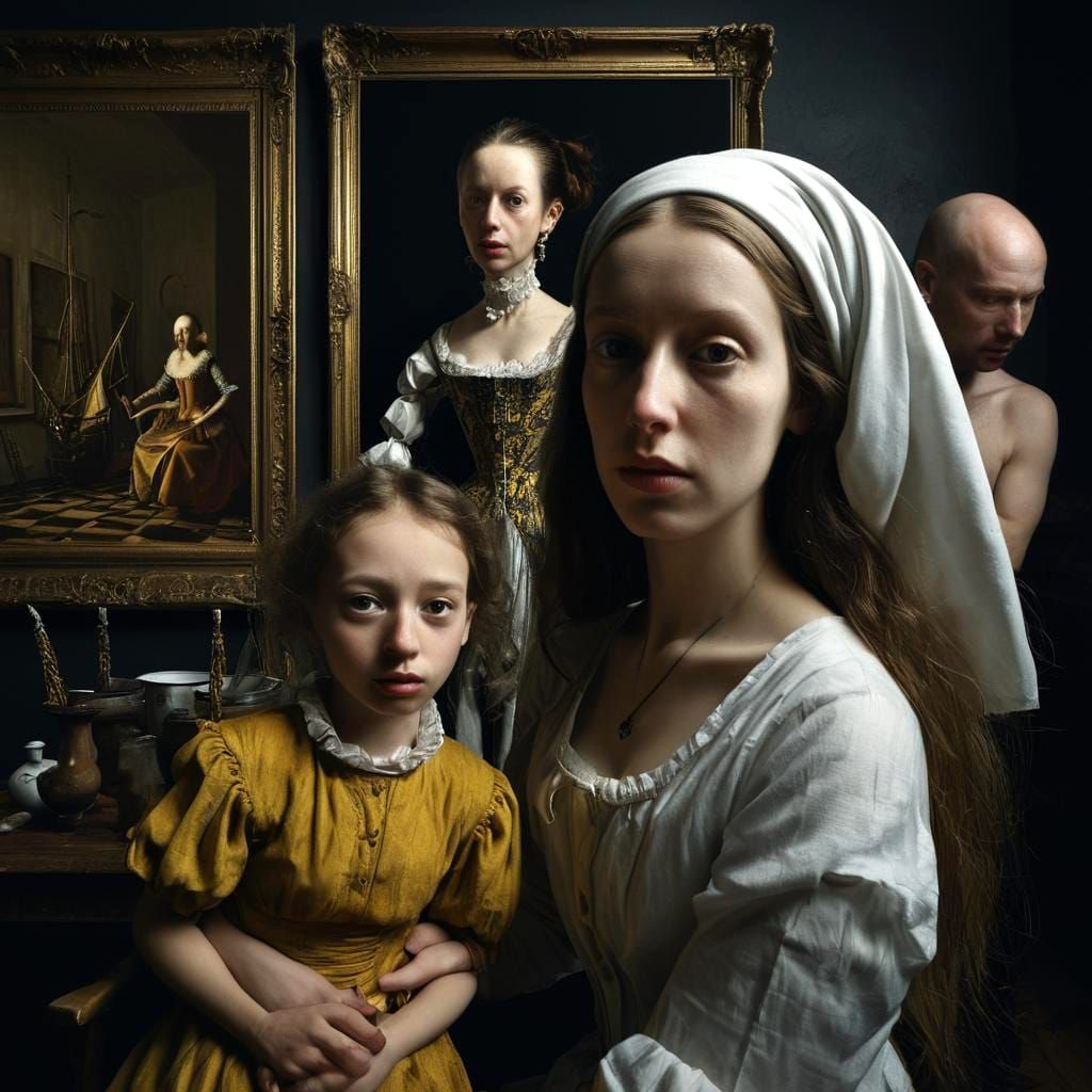 Abstract 17th Century Life Portraits in Matte Painting Style