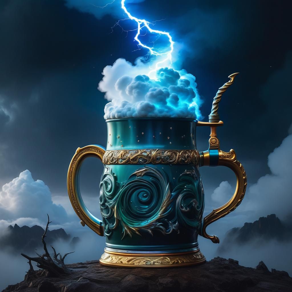 Iridescent Storm Cloud Beer Mug Digital Art