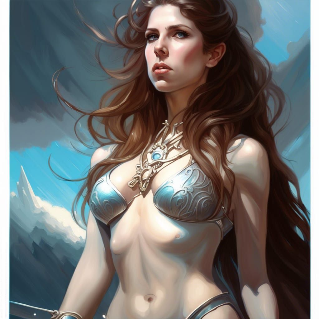 Fantasy Warrior with Sword in Boris Vallejo Style