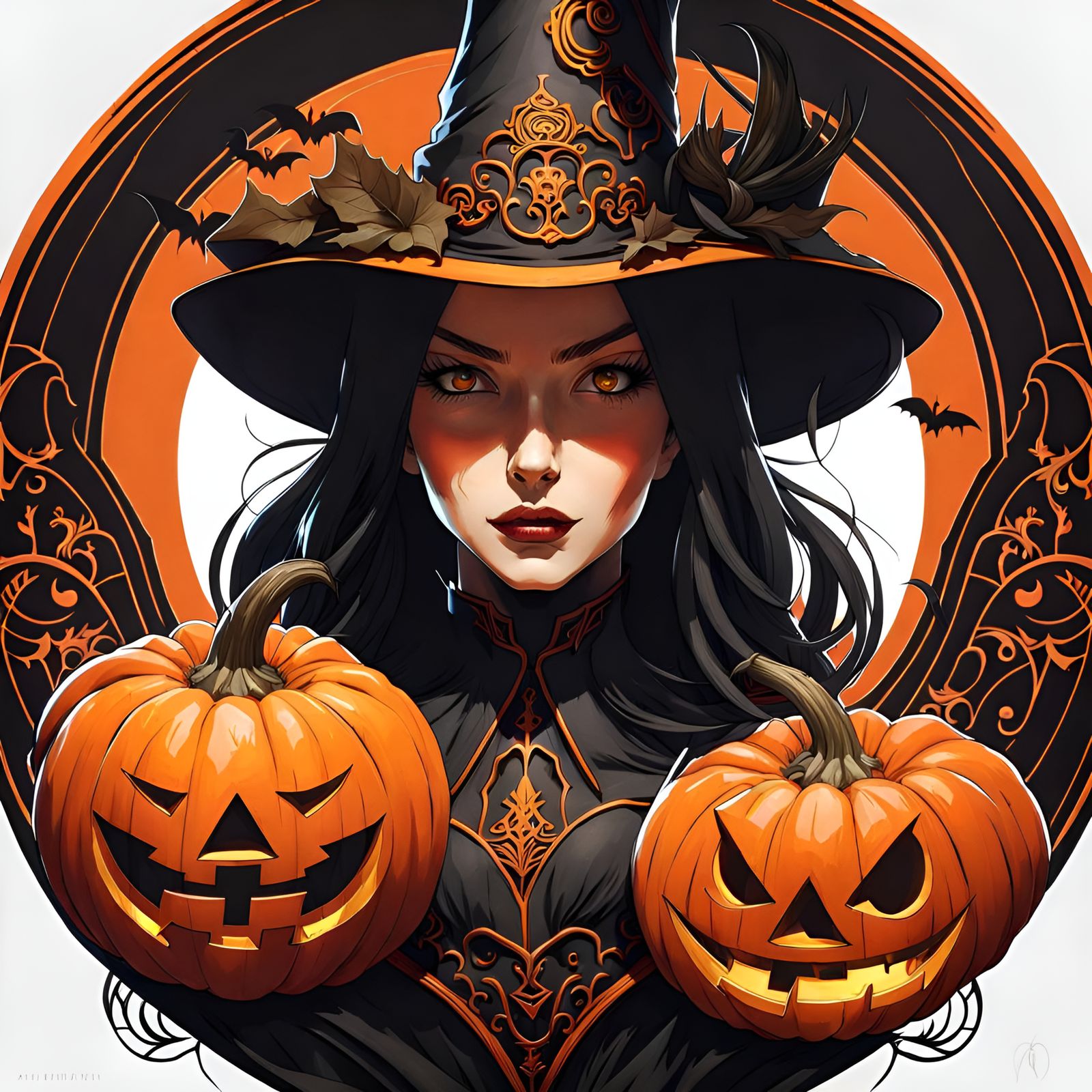 Intricately Carved Pumpkins in Trending Art Style