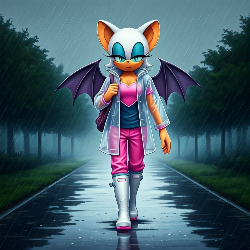 Girl in a Rainy Grey Afternoon, in a Moody Digital Painting ...