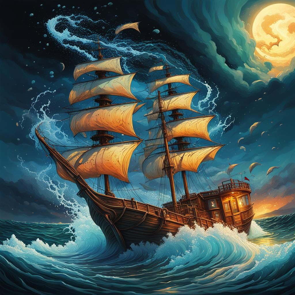 Spirits Sounding Sorrows: Hyperrealistic Splash Art