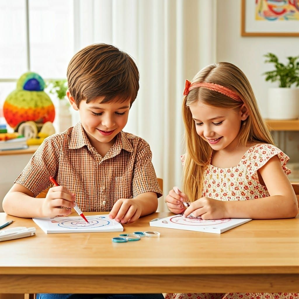 Vintage Spirograph Ad: Children's Art in Retro Style