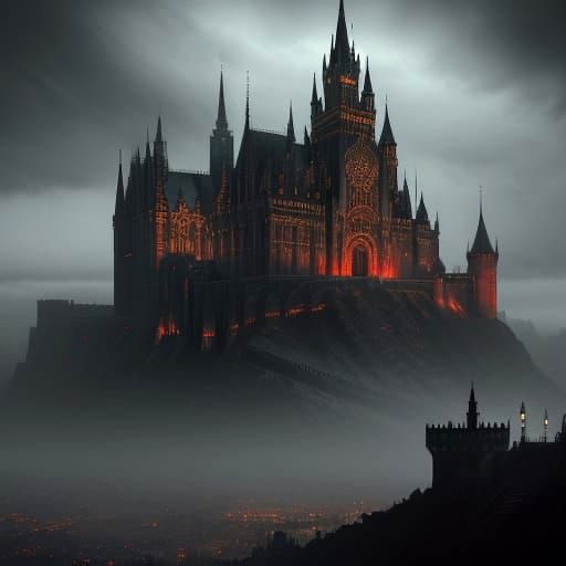 Epic Gothic Castle in a Majestic Cityscape