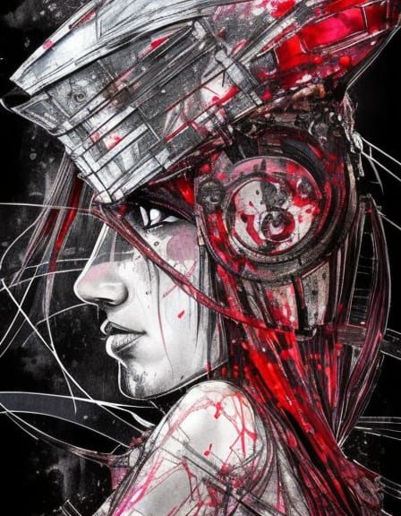 Armored Knight Protecting Girl, Dark Fantasy Art