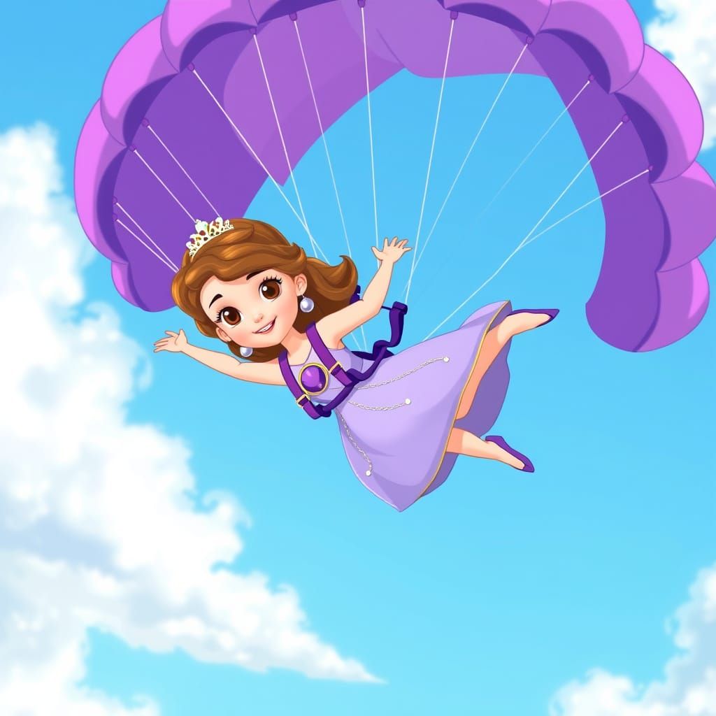 Princess Sofia Skydiving in Disney Jr Style