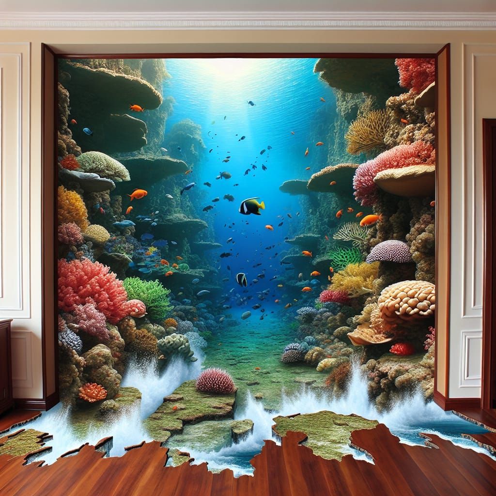 Immersive Underwater Painting Creates Ocean Illusion