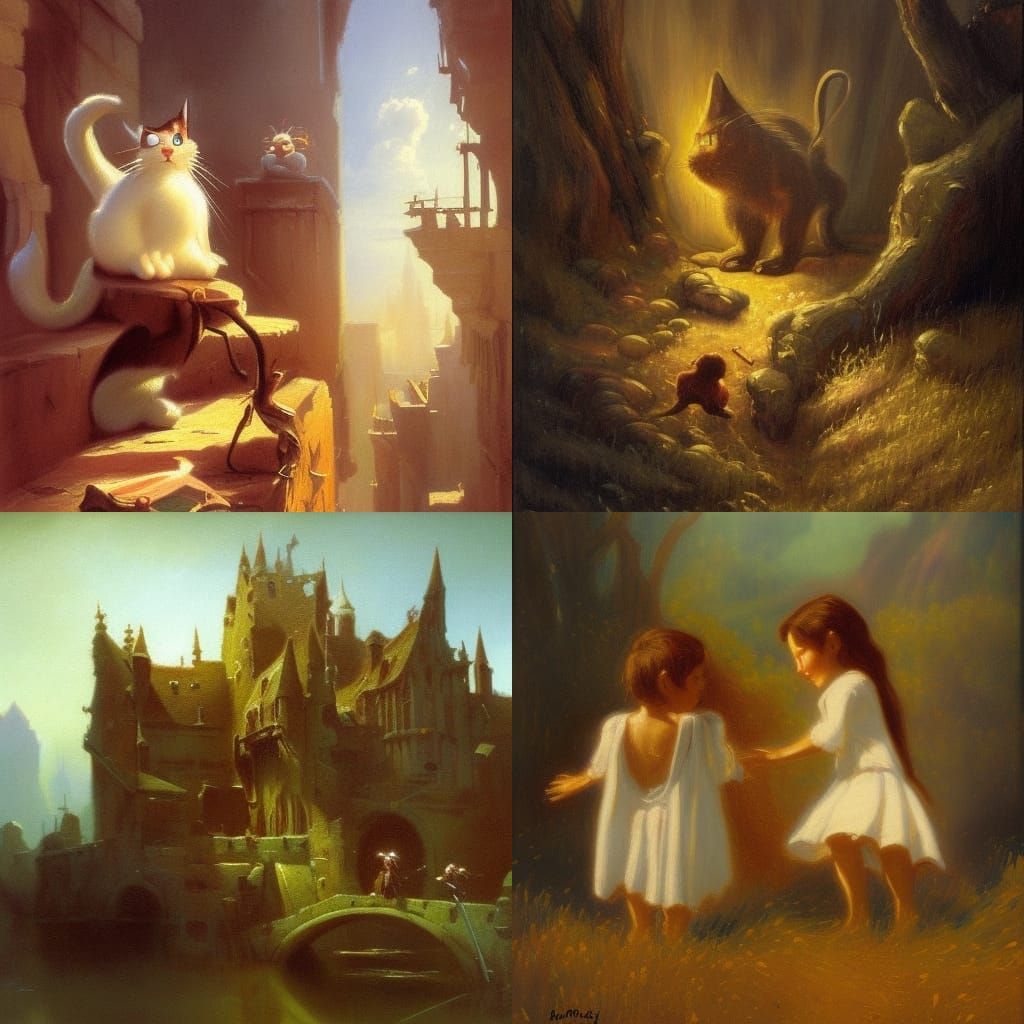 Tom and Jerry Art Nouveau Digital Painting