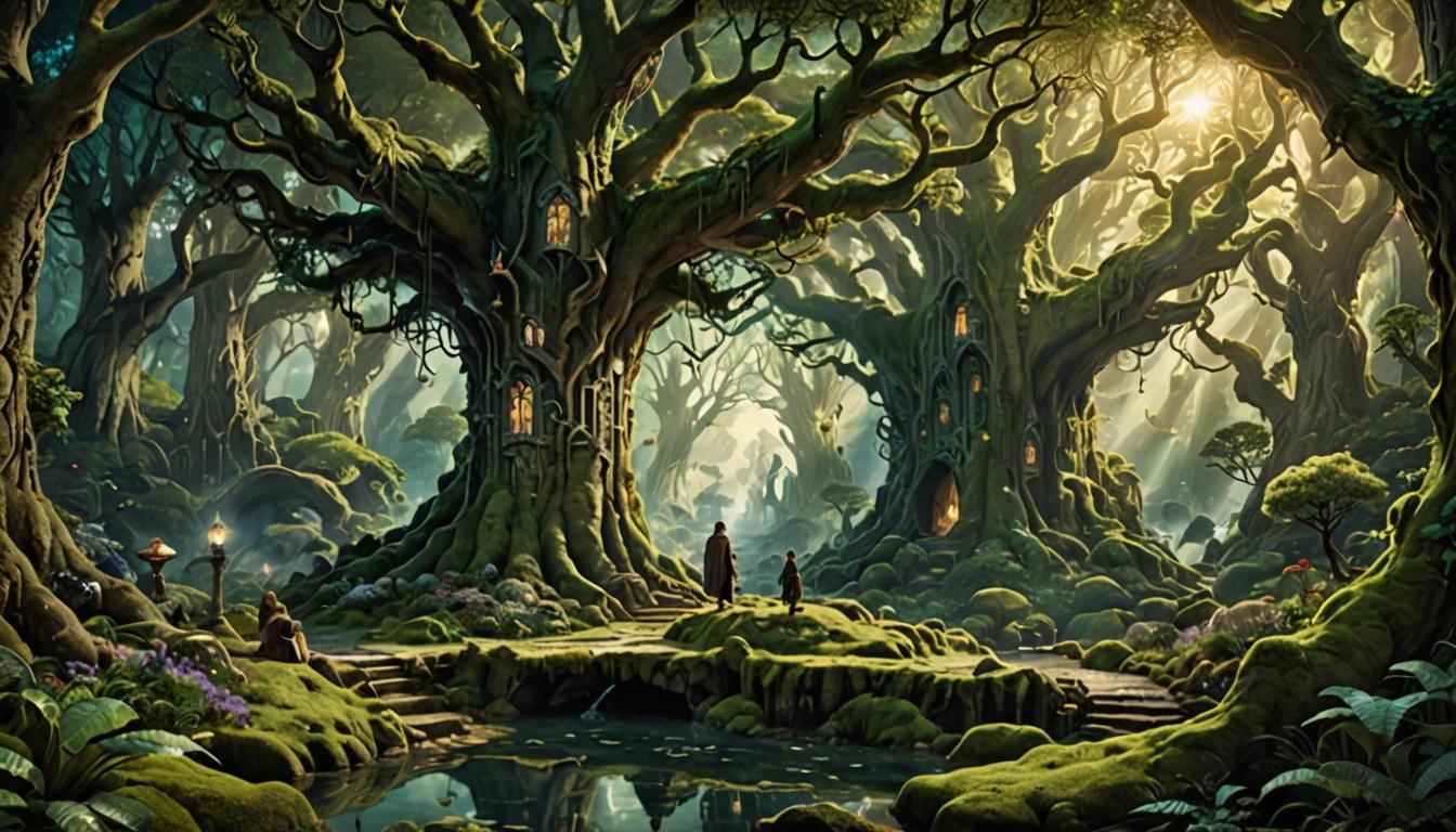Mystical Forest Scene Inspired by Fantasy Realms