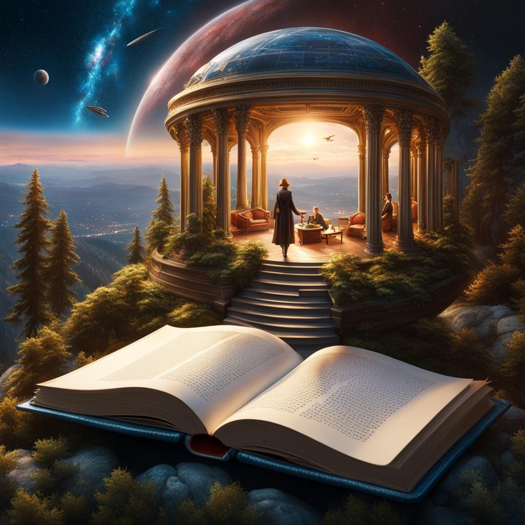 Sci-Fi World Emerges from Book, Realism Style