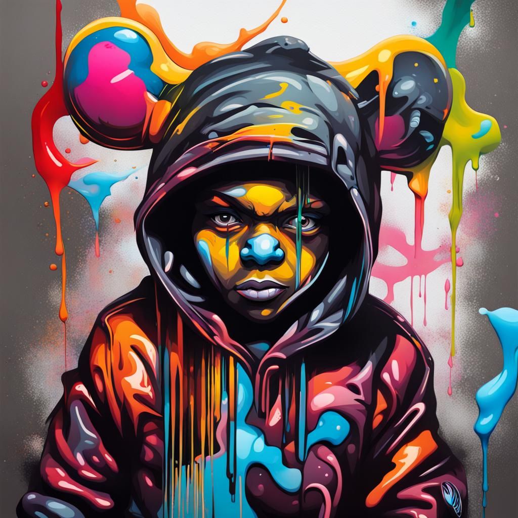 Colorful Polychromatic Graffiti Splash Art