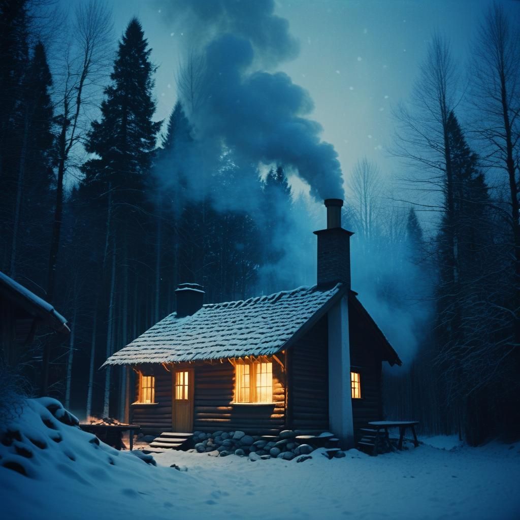 Cozy Forest Hut in Winter Wonderland