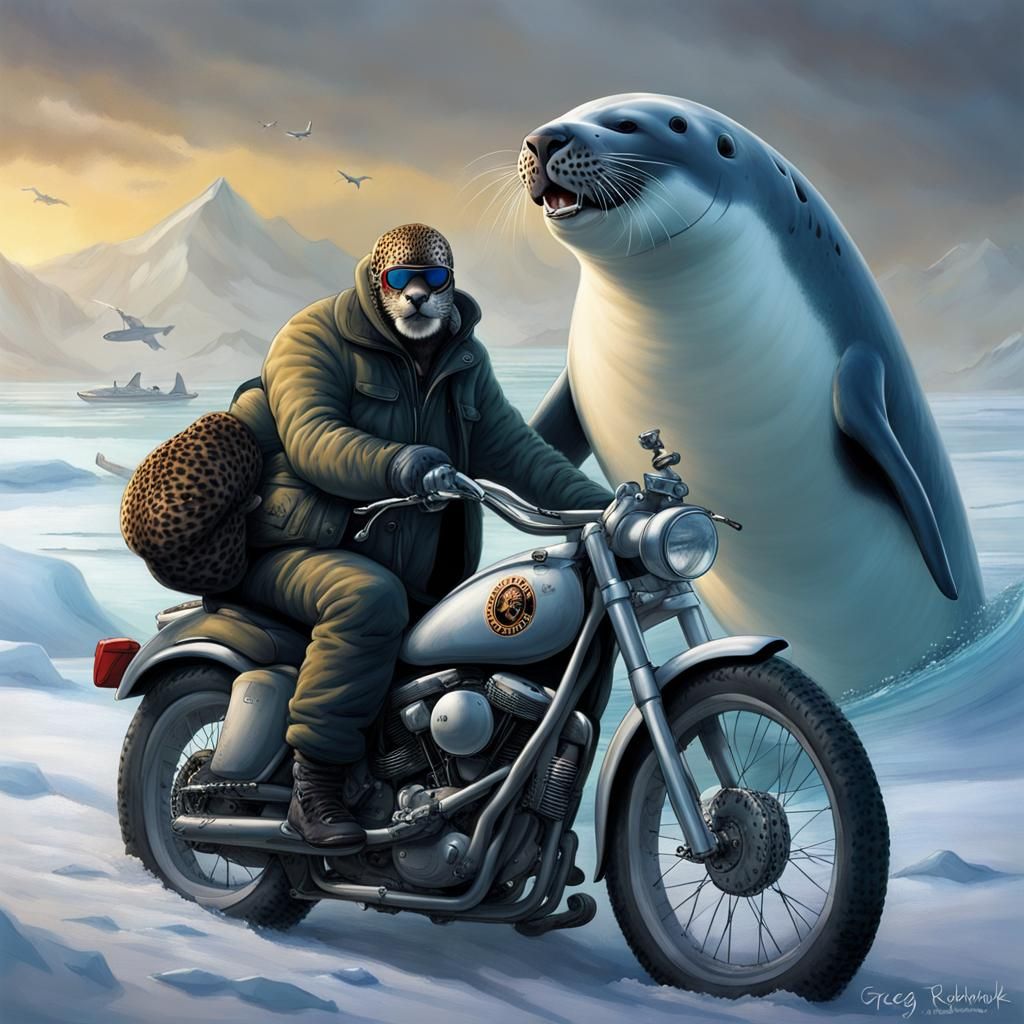 Leopard seal biker gang