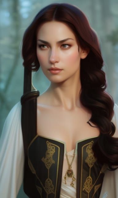 Beautiful Cleric Maiden Portrait in Hyperdetailed Style
