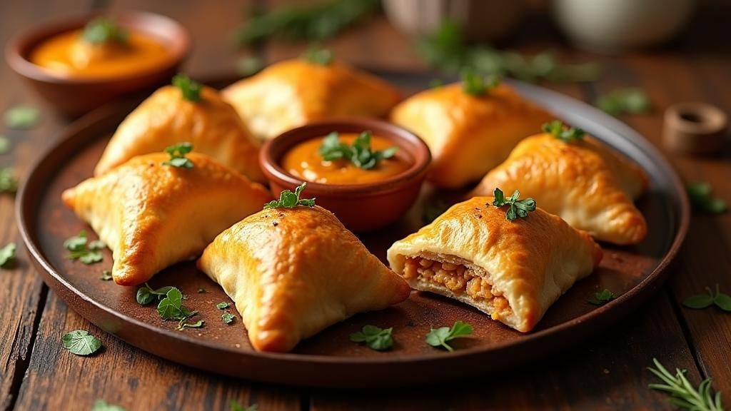 Crispy Golden Chicken Empanadas in Artstation Style