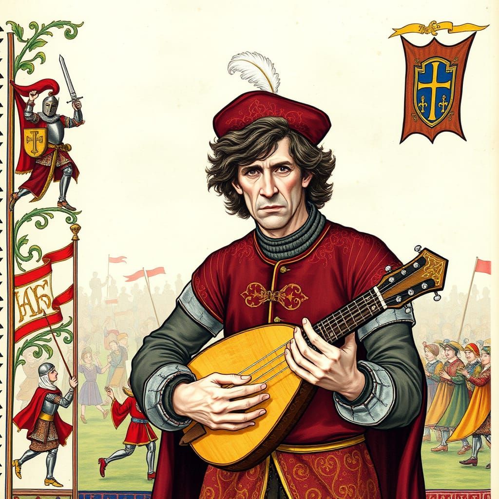 Medieval Keith Richards in Opulent Illuminated Manuscript