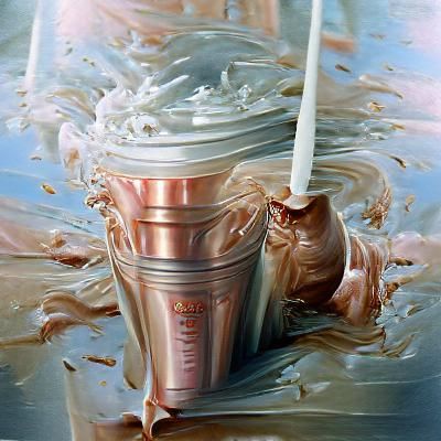 Milkshake in Oil Painting Style by James Gurney
