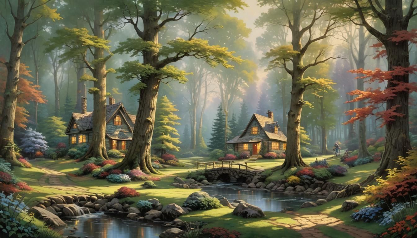 Whispering Woods Scenery in Luminist Style