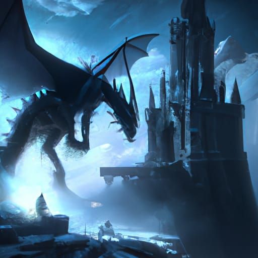 Gothic Shadow Dragon Portrait with Ethereal Lighting