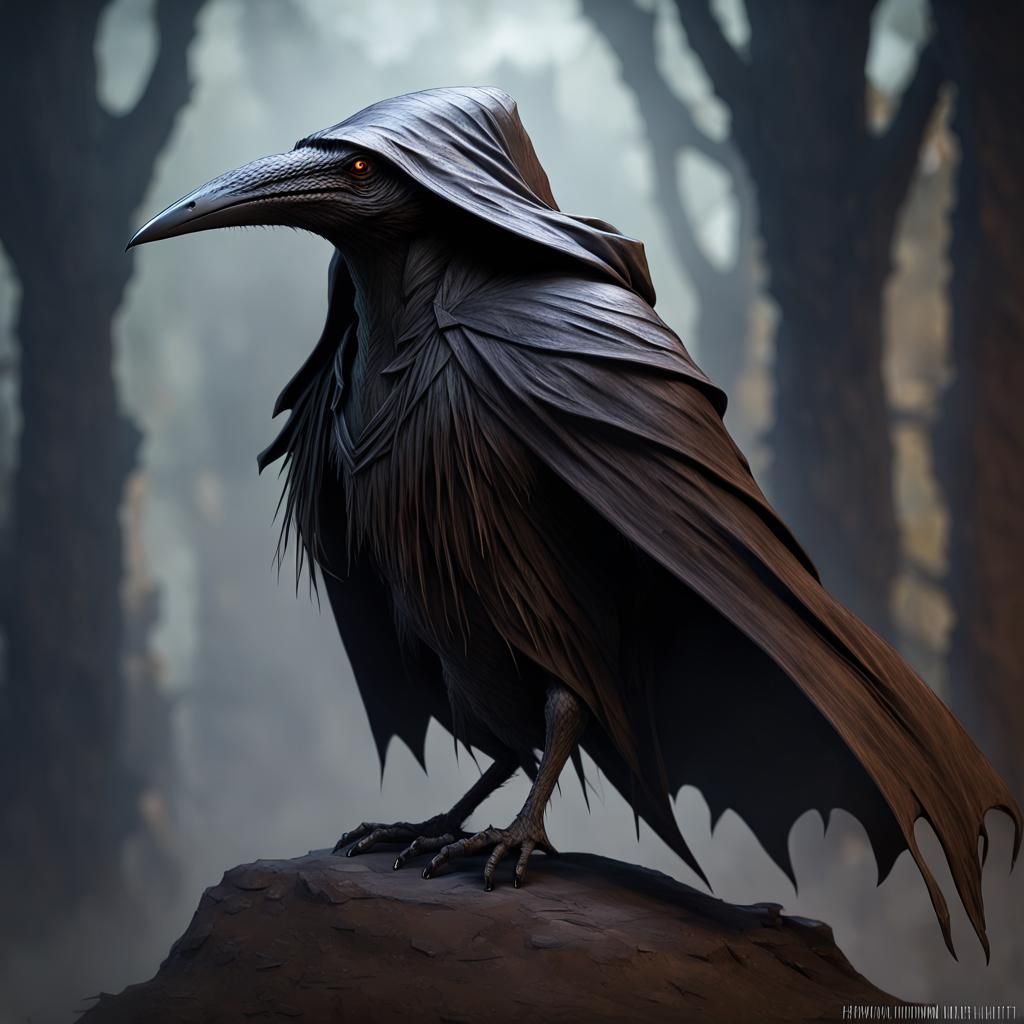 Dark Fantasy Kenku in Volumetric Lighting