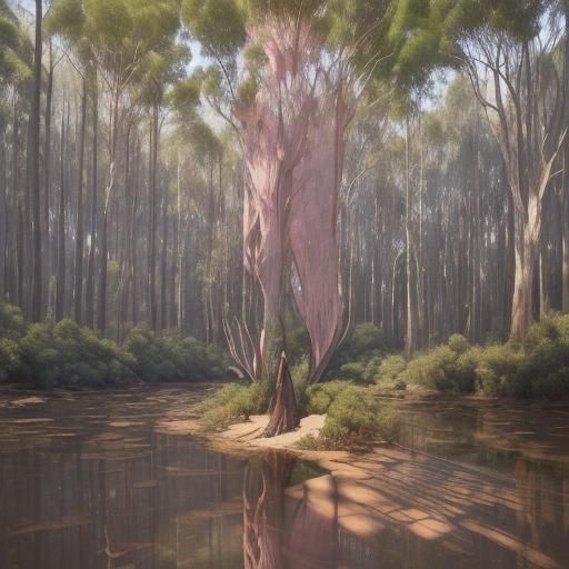 Surreal Historical Event in Eucalypt Forest, Oil on Canvas