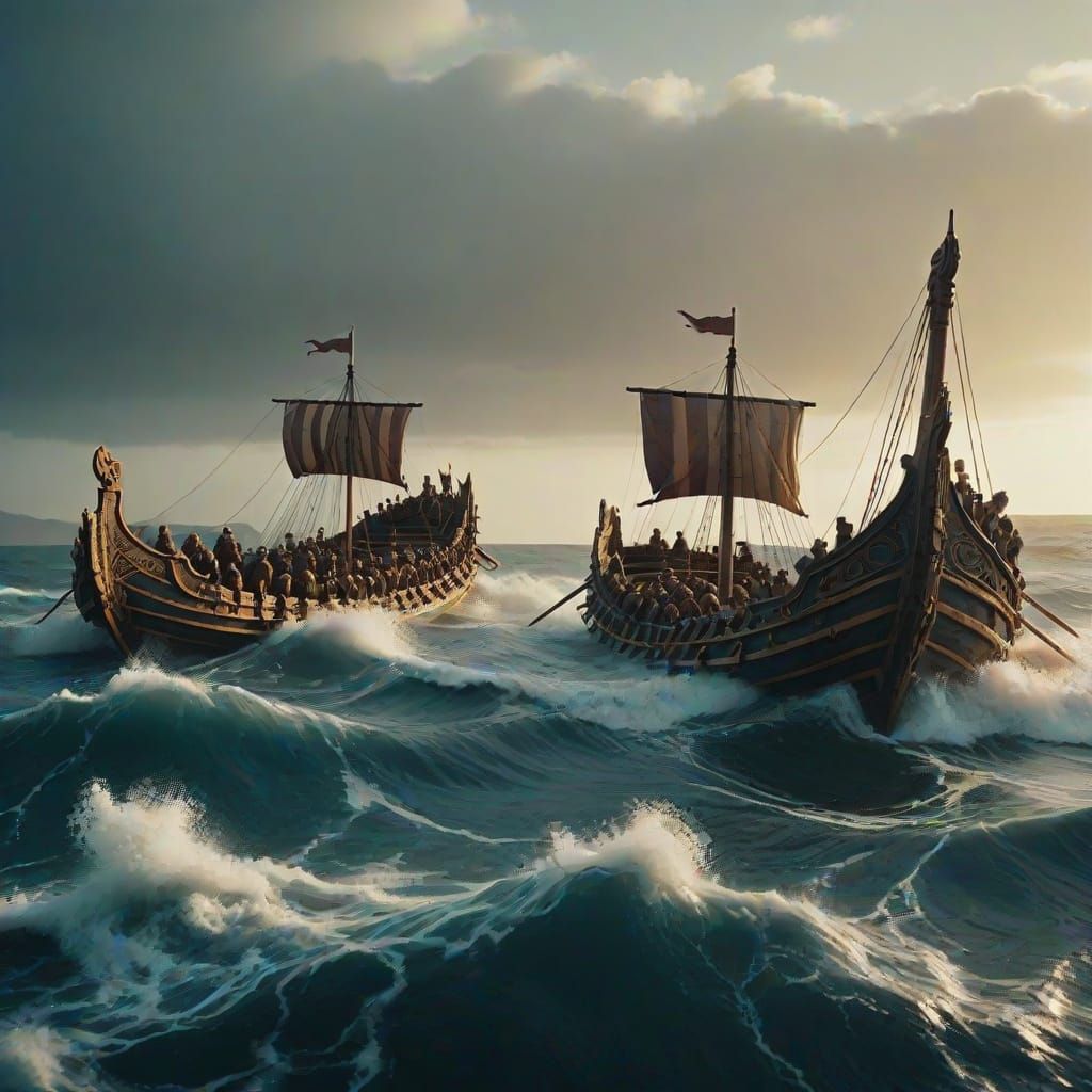 Ancient Roman Triremes Engage in Epic Sea Battle