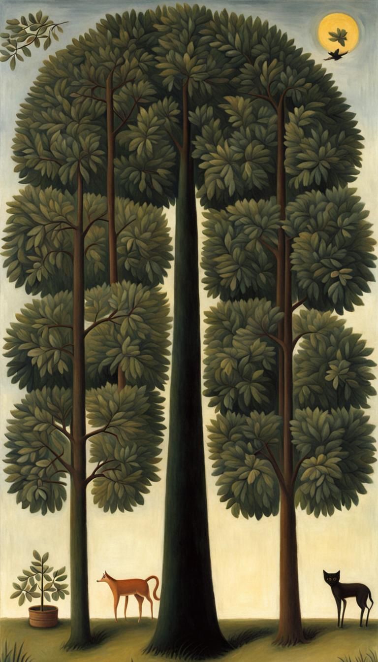 Lush Tree in Henri Rousseau Style