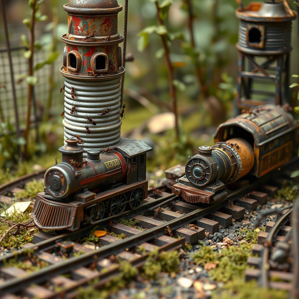 Insect Civilizations Occupy Abandoned Toy Train Set