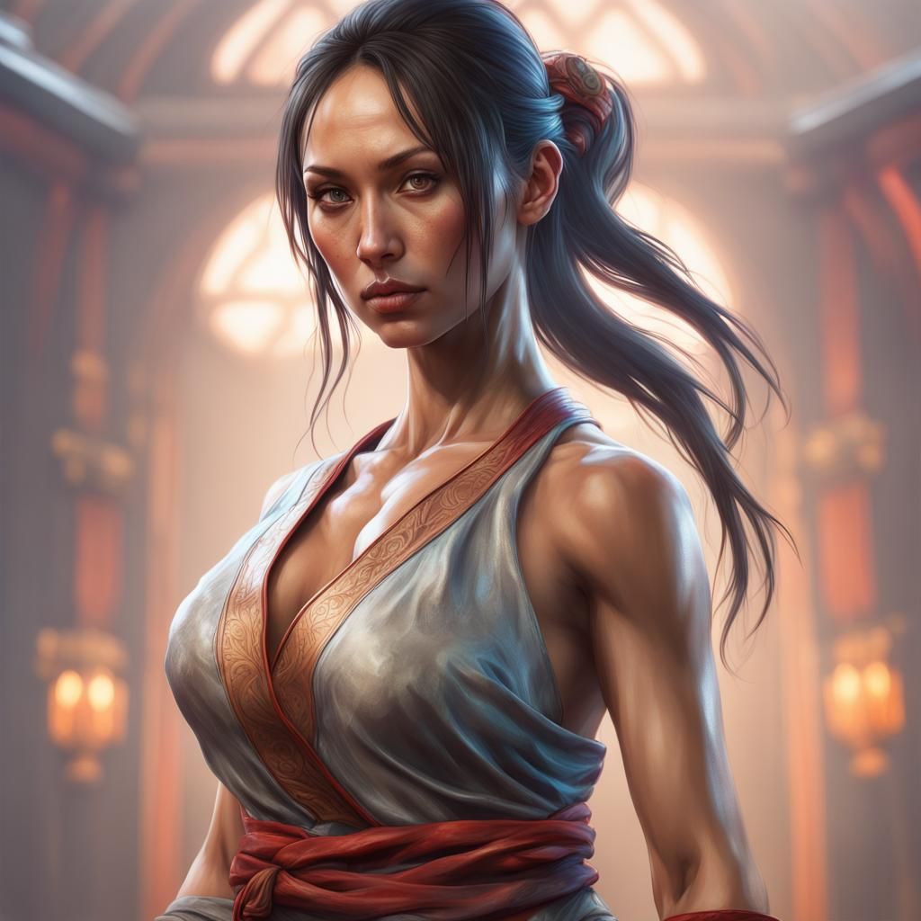 Heroic Fantasy Portrait: Barefoot Martial Artist