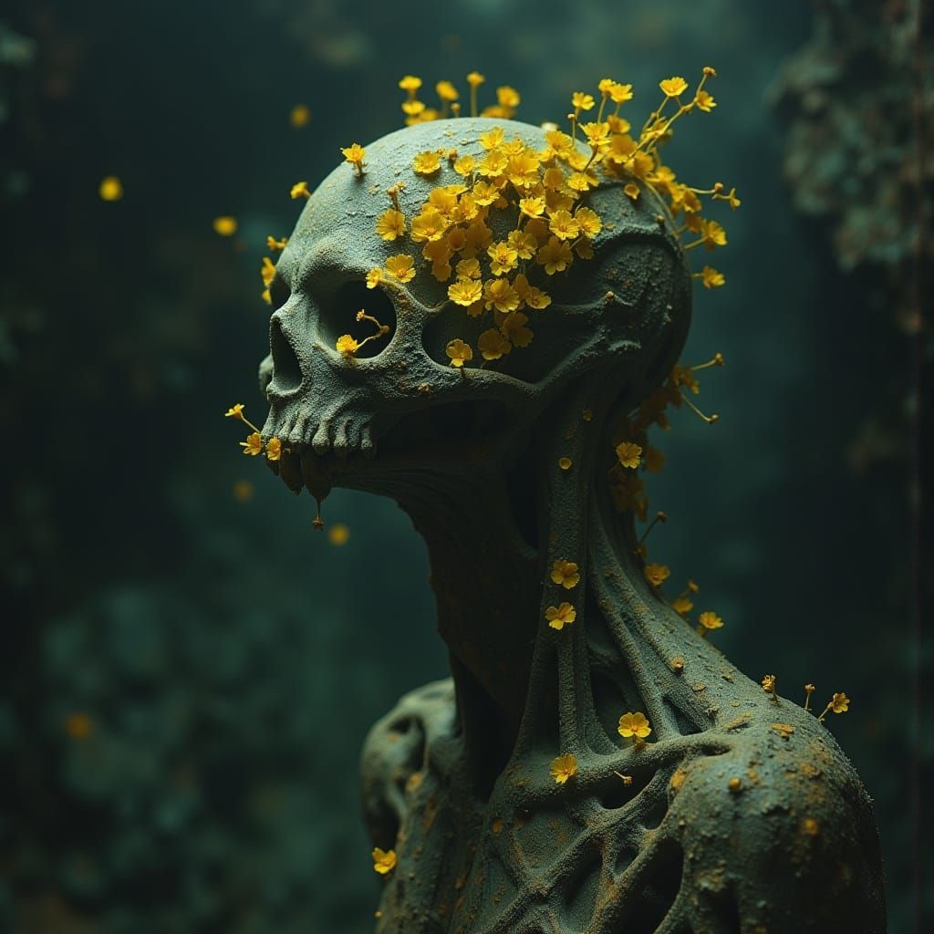 Ethereal Horror Creature in Dark, Underwater Lair